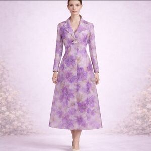 Vintage | 70's Dress &  Cocktail Coat Floral Set